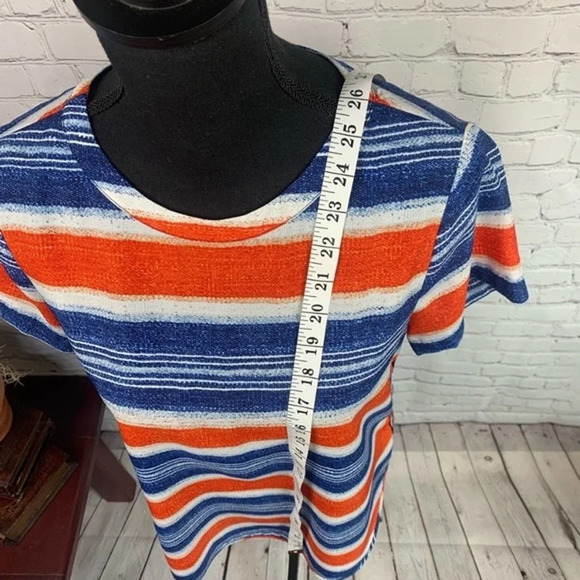 MICHAEL KORS | Striped Short Sleeve Back Keyhole Tee - Picture 4 of 5